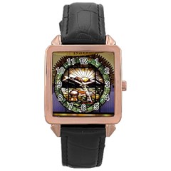 Ohio Seal Rose Gold Leather Watch  by Riverwoman