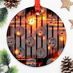 Music Notes Sound Musical Audio Ornament (round) by Mariart