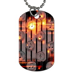 Music Notes Sound Musical Audio Dog Tag (two Sides) by Mariart