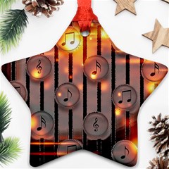 Music Notes Sound Musical Audio Star Ornament (two Sides) by Mariart