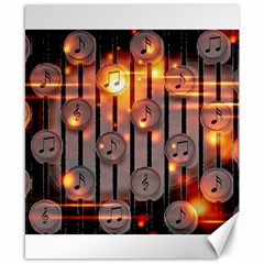 Music Notes Sound Musical Audio Canvas 8  X 10  by Mariart