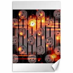 Music Notes Sound Musical Audio Canvas 12  X 18  by Mariart