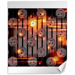 Music Notes Sound Musical Audio Canvas 16  X 20  by Mariart