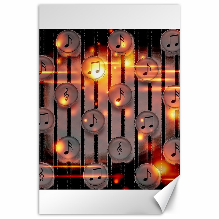 Music Notes Sound Musical Audio Canvas 24  x 36 