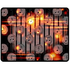 Music Notes Sound Musical Audio Double Sided Fleece Blanket (medium)  by Mariart