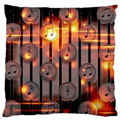 Music Notes Sound Musical Audio Large Flano Cushion Case (two Sides) by Mariart