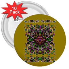 Ornate Dots And Decorative Colors 3  Buttons (10 Pack)  by pepitasart