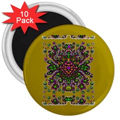 Ornate Dots And Decorative Colors 3  Magnets (10 Pack)  by pepitasart