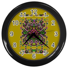 Ornate Dots And Decorative Colors Wall Clock (black) by pepitasart