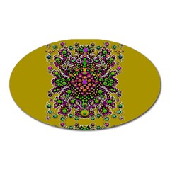 Ornate Dots And Decorative Colors Oval Magnet by pepitasart