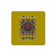 Ornate Dots And Decorative Colors Square Magnet by pepitasart