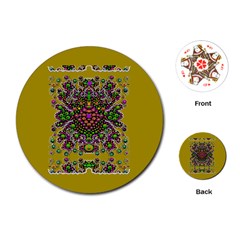 Ornate Dots And Decorative Colors Playing Cards (round) by pepitasart