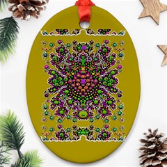 Ornate Dots And Decorative Colors Oval Ornament (two Sides) by pepitasart