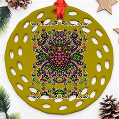 Ornate Dots And Decorative Colors Ornament (round Filigree) by pepitasart