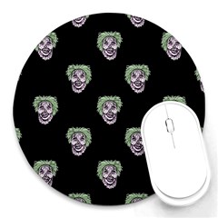 Creepy Zombies Motif Pattern Illustration Round Mousepads