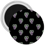 Creepy Zombies Motif Pattern Illustration 3  Magnets Front