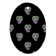 Creepy Zombies Motif Pattern Illustration Ornament (oval) by dflcprintsclothing