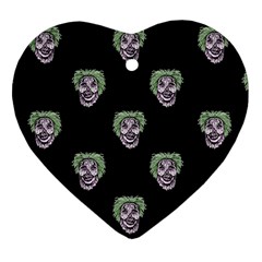 Creepy Zombies Motif Pattern Illustration Ornament (heart) by dflcprintsclothing