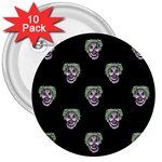 Creepy Zombies Motif Pattern Illustration 3  Buttons (10 pack)  Front