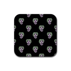 Creepy Zombies Motif Pattern Illustration Rubber Coaster (square)  by dflcprintsclothing