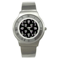 Creepy Zombies Motif Pattern Illustration Stainless Steel Watch