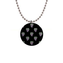 Creepy Zombies Motif Pattern Illustration 1  Button Necklace by dflcprintsclothing