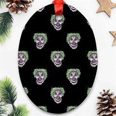 Creepy Zombies Motif Pattern Illustration Oval Ornament (two Sides) by dflcprintsclothing