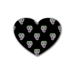 Creepy Zombies Motif Pattern Illustration Heart Coaster (4 pack) 