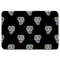 Creepy Zombies Motif Pattern Illustration Large Doormat 