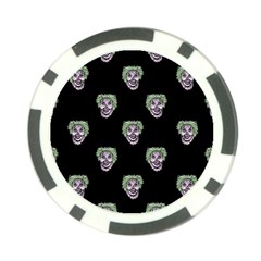 Creepy Zombies Motif Pattern Illustration Poker Chip Card Guard