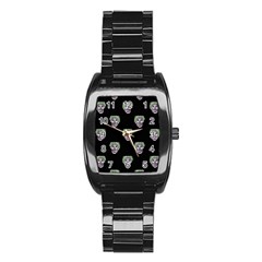 Creepy Zombies Motif Pattern Illustration Stainless Steel Barrel Watch