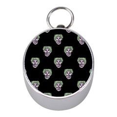 Creepy Zombies Motif Pattern Illustration Mini Silver Compasses by dflcprintsclothing