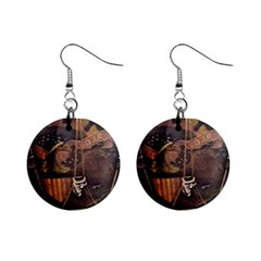 Grand Army Of The Republic Drum Mini Button Earrings by Riverwoman