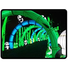 Dragon Lights Panda Fleece Blanket (large)  by Riverwoman