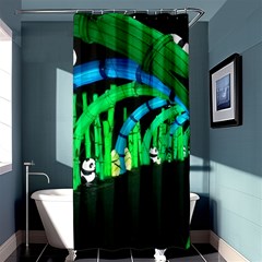 Dragon Lights Panda Shower Curtain 36  X 72  (stall)  by Riverwoman