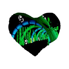 Dragon Lights Panda Standard 16  Premium Heart Shape Cushions by Riverwoman