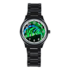 Dragon Lights Panda Stainless Steel Round Watch by Riverwoman