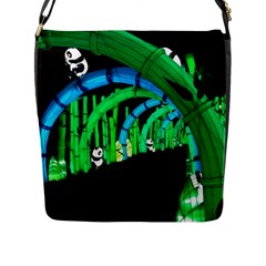 Dragon Lights panda Flap Closure Messenger Bag (L)