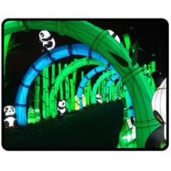 Dragon Lights Panda Double Sided Fleece Blanket (medium)  by Riverwoman