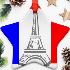 Eiffel Tower France Flag Tower Star Ornament (two Sides) by Sudhe