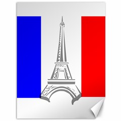 Eiffel Tower France Flag Tower Canvas 36  X 48  by Sudhe