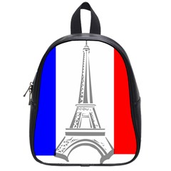 Eiffel Tower France Flag Tower School Bag (small) by Sudhe