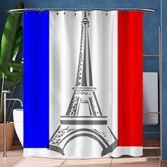 Eiffel Tower France Flag Tower Shower Curtain 60  X 72  (medium)  by Sudhe