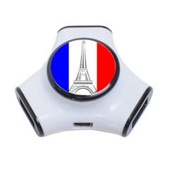 Eiffel Tower France Flag Tower 3-port Usb Hub by Sudhe