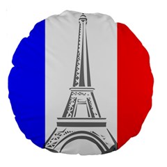 Eiffel Tower France Flag Tower Large 18  Premium Round Cushions by Sudhe