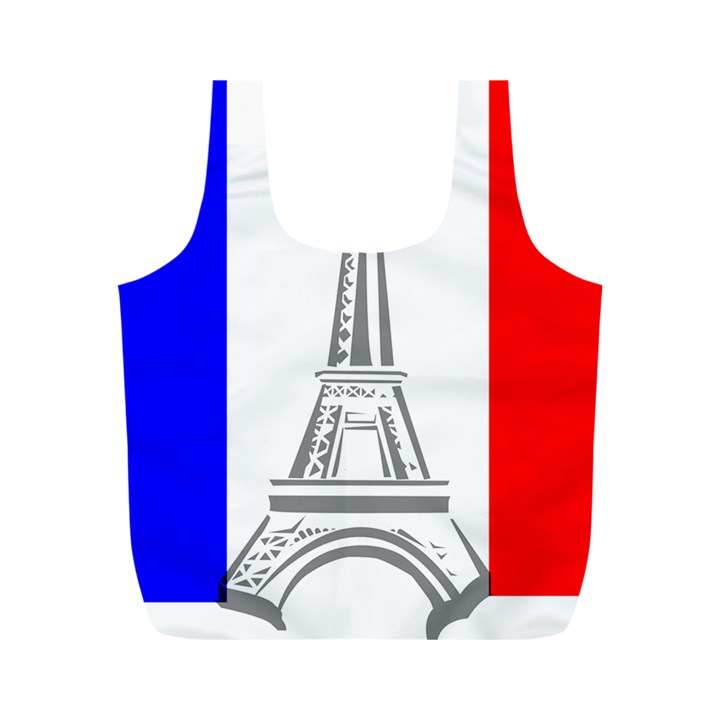 Eiffel Tower France Flag Tower Full Print Recycle Bag (M)