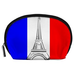 Eiffel Tower France Flag Tower Accessory Pouch (large) by Sudhe