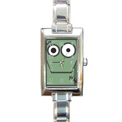 Cartoon Cute Frankenstein Halloween Rectangle Italian Charm Watch by Sudhe