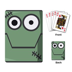 Cartoon Cute Frankenstein Halloween Playing Cards Single Design by Sudhe