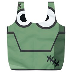 Cartoon Cute Frankenstein Halloween Full Print Recycle Bag (xl) by Sudhe